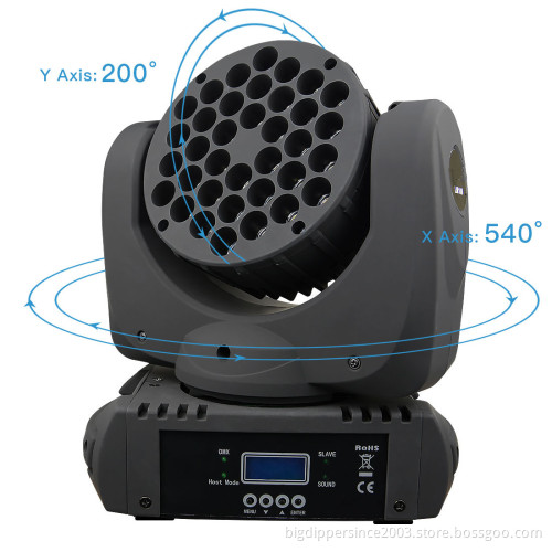 Stage lighting LM108 rgb emitting color 36X3W moving head light DJ disco Euro American warehouse delivery ready to ship